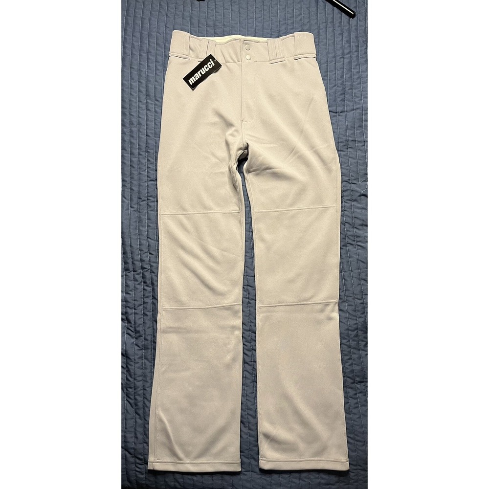 NWT Marucci Baseball Pants Men's Large Gray Elite Double Knit High Rise Wide Leg